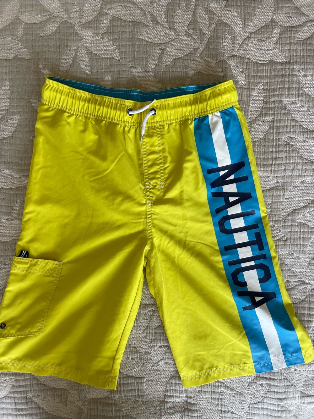 Nautica Turquoise Swim Trunks with White Mesh Lining